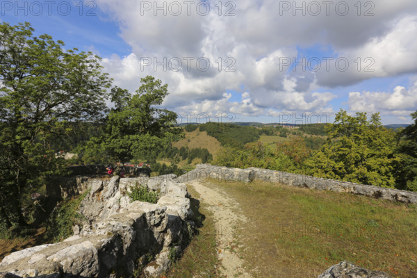 Castle ruins of Hohengundelfingen, ruins of a medieval hilltop castle, former headquarters of the
