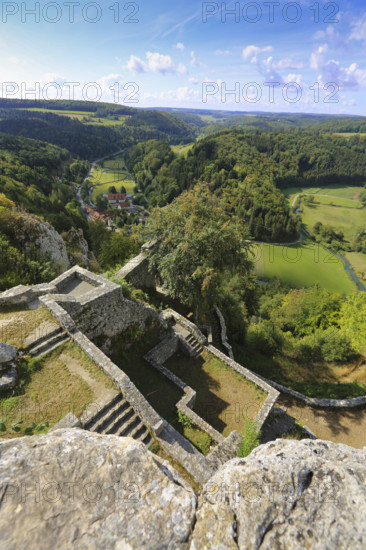 Castle ruins of Hohengundelfingen, ruins of a medieval hilltop castle, former headquarters of the