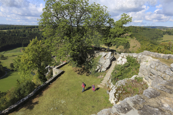 Castle ruins of Hohengundelfingen, ruins of a medieval hilltop castle, former headquarters of the