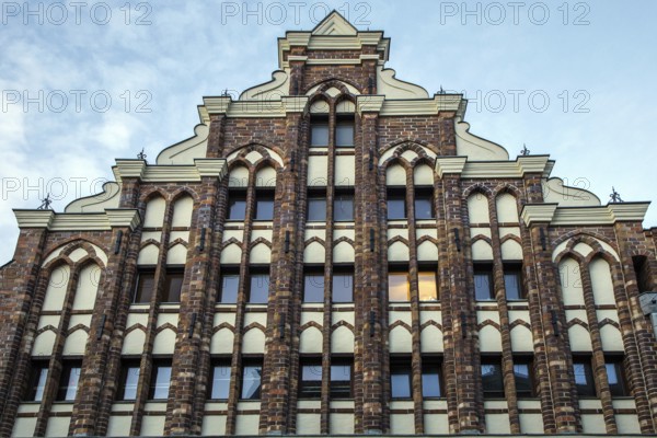 Gable of the house in Badenstraße 45, Hanseatic City of Stralsund, Vorpommern-Rügen District,