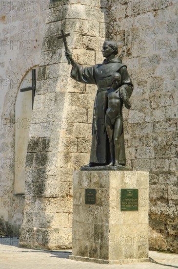 Monument in Havana Habana Cuba with replica copy of statue of Franciscan monk Fray Junipero Serra