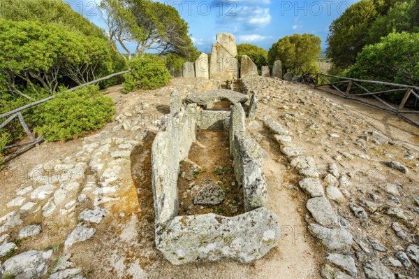 Tomb of the Giants, Tomba dei Giganti, Coddu Vecchiu, Arzachena, Gallura, Sassari Province.