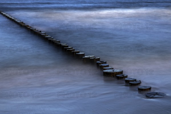 Grooves in the sea, long exposure, Zingst, Fischland-Darß-Zingst, Western Pomerania Lagoon Area