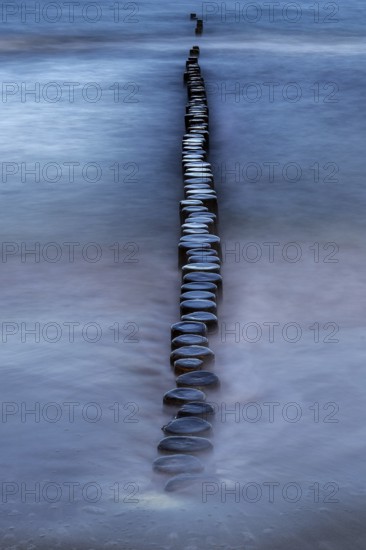 Grooves in the sea, long exposure, Zingst, Fischland-Darß-Zingst, Western Pomerania Lagoon Area