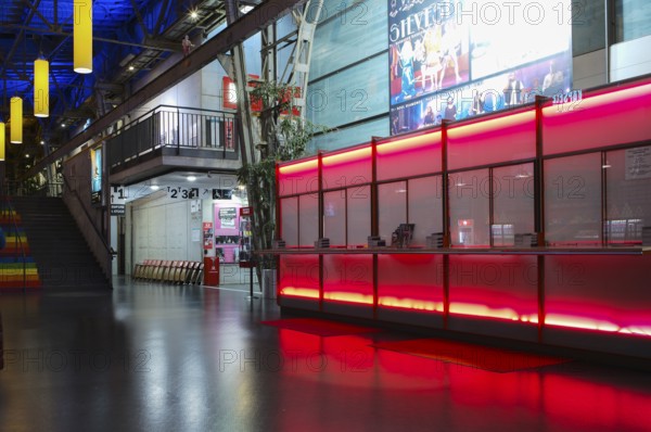 Interior view of Theaterhaus, Box Office, Foyer, Siemensstraße, Stuttgart, Baden-Württemberg,