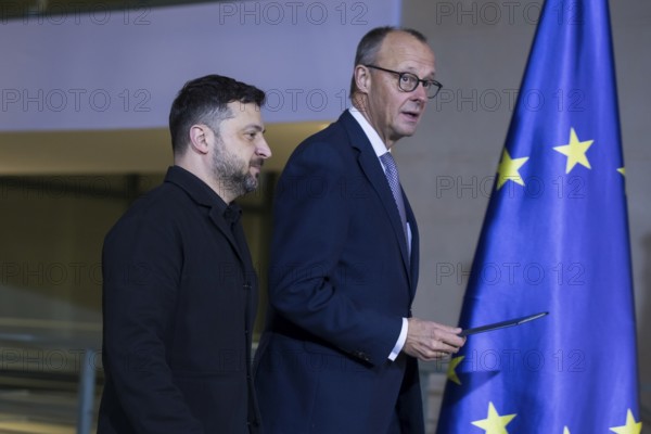 Volodymyr Zelensky (President of Ukraine) and Friedrich Merz (Chancellor of the Federal Republic of