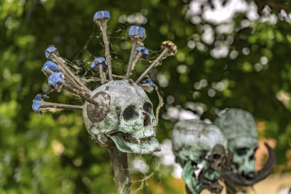 Skull Tree sculpture by Daniel Spoerri, sculpture park of the Gottorf Castle Museum Island, City of