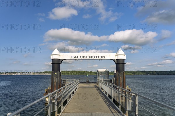 Falckenstein ferry terminal on Falckensteiner Strand on Kiel Fjord, Kiel, Schleswig-Holstein,