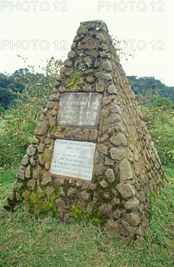 Memorial plaques for Michael Grzimek and his father Professor Bernhard Grzimek on the edge of the