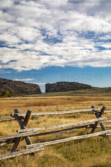Alcova, Wyoming - Devil's Gate, a canyon cut through solid rock by the Sweetwater River. Emigrants