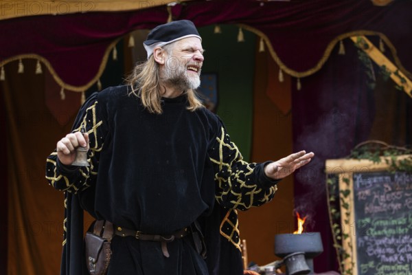 Alchemist, medieval clothing, medieval market, city of Esslingen, district of Esslingen,