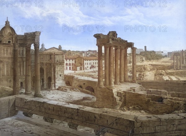 Roman Forum, Roman Market Square, in Rome is the oldest Roman forum and was the center of