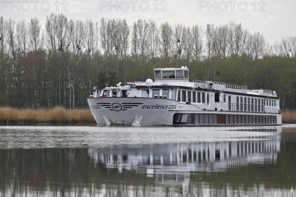 Excellence Coral river cruise ship on the Peene, tourism, Peenetal nature park Park,