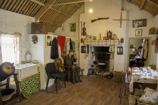 Interior view of a residential building in an open-air museum, Glencolmcille, County Donegal,