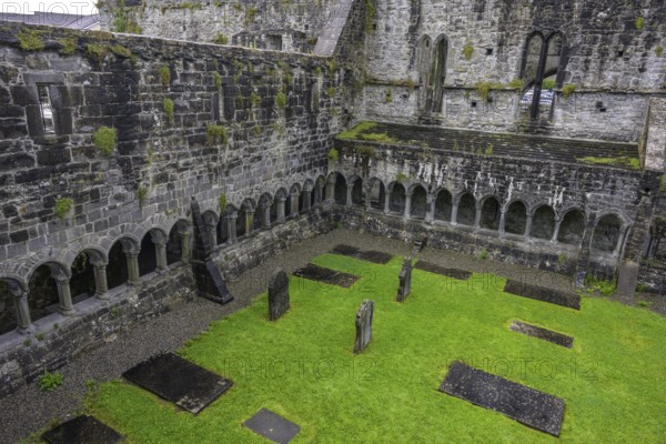 Cloister in the ruins of Sligo Abbey (Dominican) founded 1253, Sligo, County Sligo, Ireland