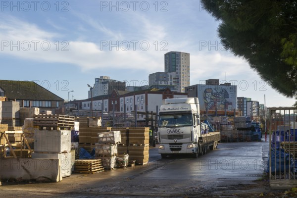 AABC Group The Merchants Choice truck lorry vehicle, Jewson Greyfriars Road timber yard, Ipswich,
