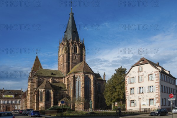 Gothic Church of St. Peter and Paul, Saints-Pierre-et-Paul, Wissembourg, Weissenburg, Alsace,