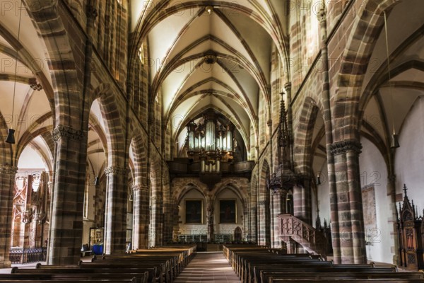 Interior view, Gothic Church of St. Peter and Paul, Saints-Pierre-et-Paul, Wissembourg,