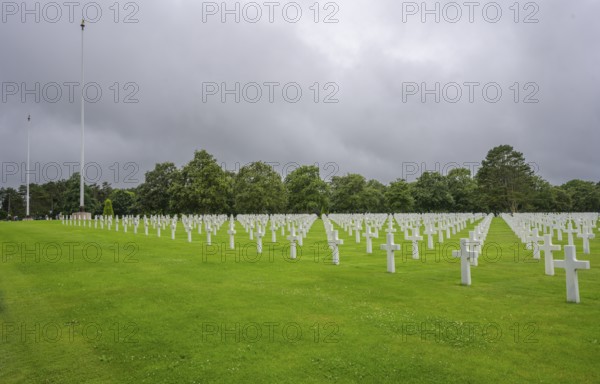 White crosses at the American Soldiers' Cemetery, Omaha Beach, Colleville-sur-Mer, Calvados