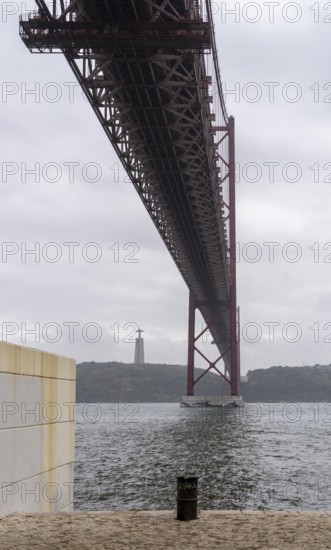 The Ponte 25 de Abril, 3.2 km long bridge in Portugal with a 2278 meter long suspension bridge