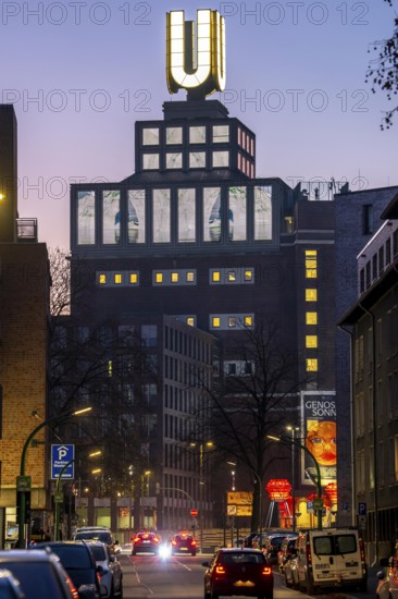 The Dortmunder U, art museum, former brewery, video screens in windows, North Rhine-Westphalia,