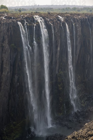 Water plunges into the depths, Victoria Falls and Gorge, Zimbabwe