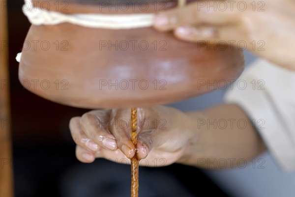 Detail forehead oil glaze or Shirodhara Ayurveda treatment with sesame oil in the spa, Udaipur,