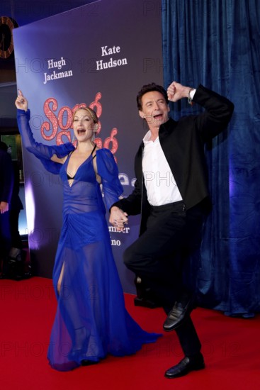 Kate Hudson and Hugh Jackman at the Song Sung Blue Red Carpet Photocall at Zoo Palast Berlin on 19