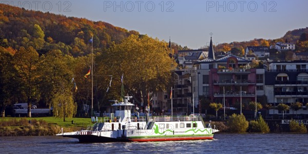 The Konrad Adenauer Rhine ferries on the Rhine from Bad Godesberg to Königswinter-Niederdollendorf,