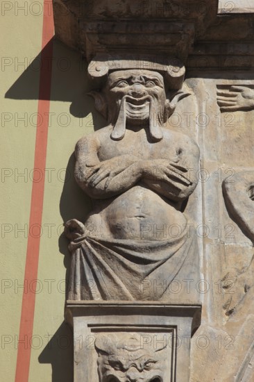 Façade of the Fürstenhof in Wismar, detail of the portal design of the passageway, Renaissance