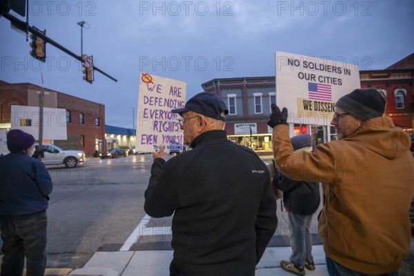 Milan, Michigan USA - 11 November 2025 - On Veterans Day, veterans held rallies across the country
