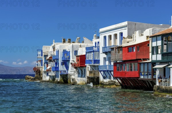 Mykonos, Cyclades, Greece - Little Venice is a picturesque neighborhood in Mykonos Town with