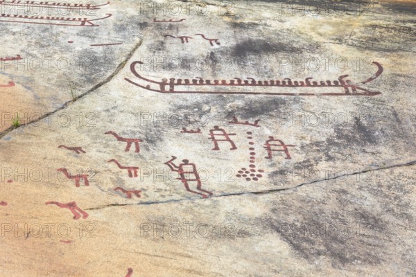 Historic rock carvings of Tanum, here at the Vitlycke site, figurative depiction from the Bronze