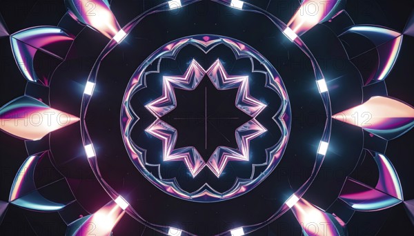 Abstract background of slightly unfocused multicolored glass lenses spinning and rotating,