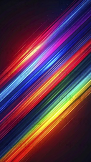 Abstract digital art featuring vibrant, intersecting neon lines creating a geometric pattern,
