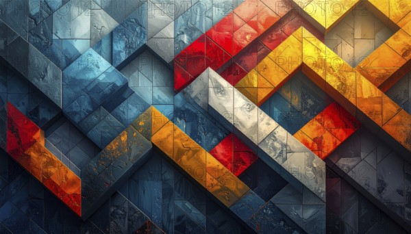 Abstract modern template, geometric effect stylized as mosaic tile, vibrant colorful business