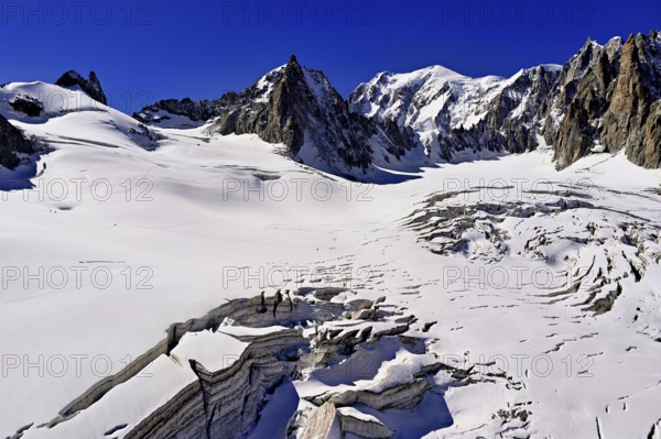 View of the mountains from the Télécabine Panorama Railway, La Tour Ronde, Mont Blanc, Mont Maudit,