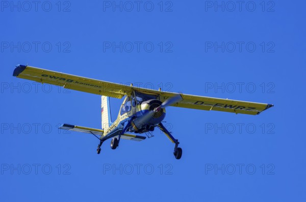 A PZL-104 Wilga-35A sport aircraft from Fliegerklub Kamenz with registration D-EWRZ during a flight