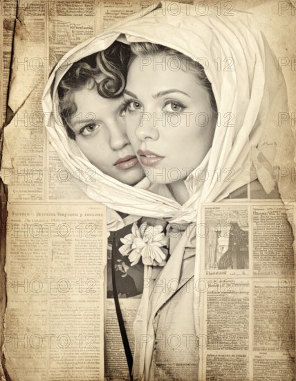 Grunge old public newspaper, texture background wallpaper illustration, vintage tattered yellow