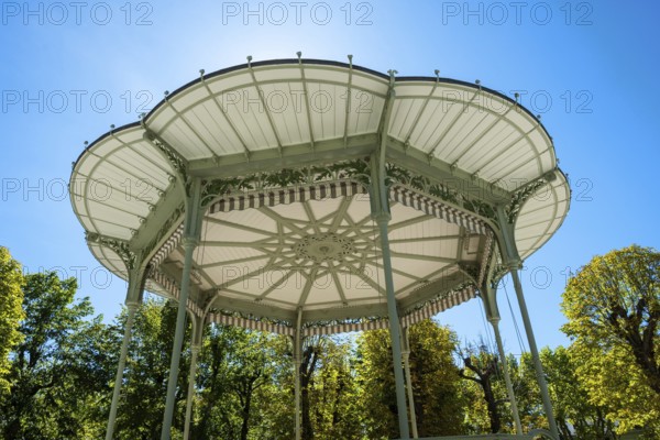 Vichy, listed as World Heritage by UNESCO. Park bandstand. Source Park. Allier. Auvergne Rhone