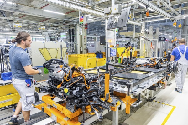 Electric car production in the assembly halls of VW in Zwickau, Zwickau, Saxony, Germany