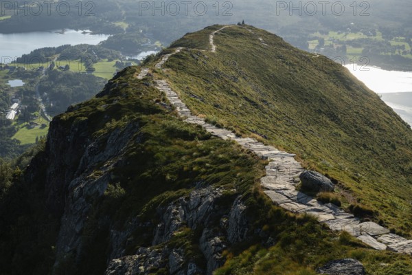 Upper section of the Rørsethornet stone staircase, with 3292 steps one of the longest continuous