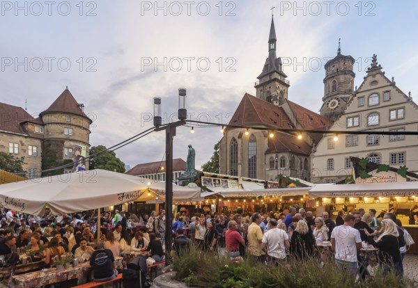 Stuttgart wine village, wine festival on Schillerplatz and Marktplatz in the centre of the state