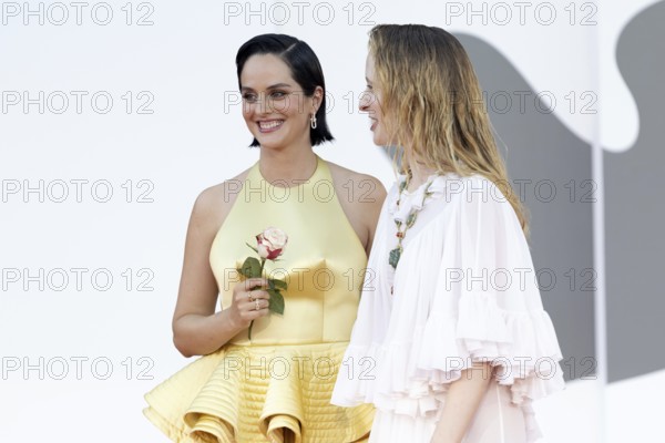 Venice, Italy - 3 September 2025: Noemie Merlant, Fanni Wrochna during the Red Carpet of - Duse -
