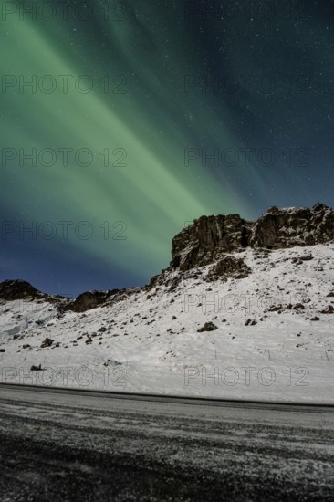 Northern Lights, Close to Vik, Ring Road, Mountains, Frost, Winter, Cold, Snow, Night, Iceland*