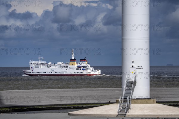 The North Sea car ferry Münsterland, departs from the ferry harbour of Eemshaven, in the Ems