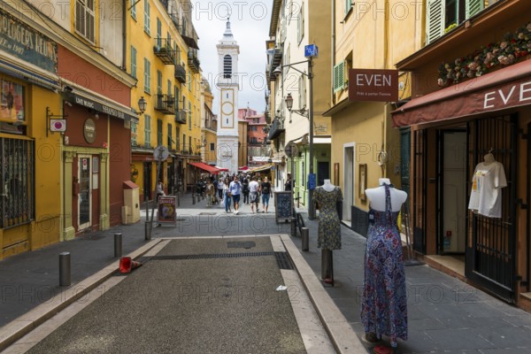 Alley in the old town, Nice, Alpes Maritimes, Provence Alpes Cote d'Azur, French Riviera, South of