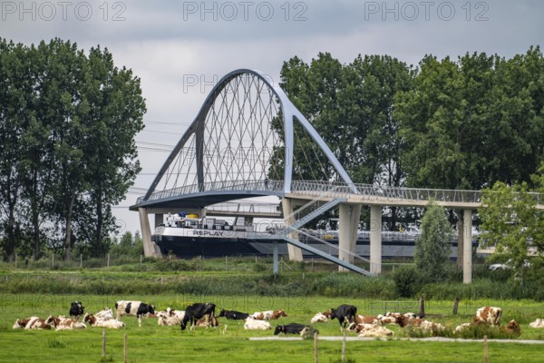 The Liniebrug, bicycle and pedestrian bridge over the Amsterdam-Rhine Canal near the village of