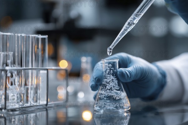 Medical research and development in advanced lab or research center. Development of new vaccines