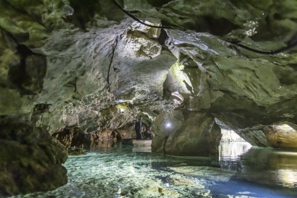 Excursion destination Wimsen Cave in the Swabian Alb. This tourist attraction is the only cave in
